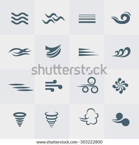 Illustration vector of wind icon collection