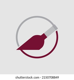 illustration vector of wine logo design template on gray background