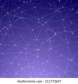 Illustration of Vector Wireframe Technology Background. Chemistry Molecule Connections. Network Connections Science Template