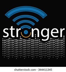 illustration vector Wireless and wifi icon or sign for remote internet access with very strong signal, creative design.