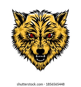 illustration vector of wolf head