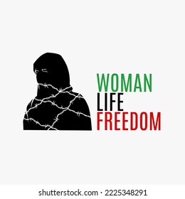 illustration vector of woman life freedom,iranian protest,perfect for poster,etc.