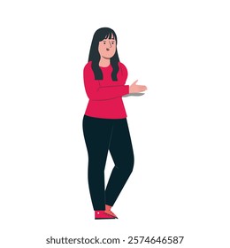 illustration vector woman pointing at something