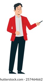 illustration vector woman pointing at something