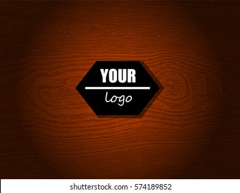 Illustration vector of wood pattern with down light and logo template.