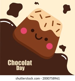 Illustration vector world Chocolate day