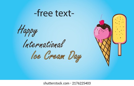Vector de ilustración del Día Mundial del Crema de Hielo en 13 días. Celebrado el tercer domingo de julio, 17 de julio