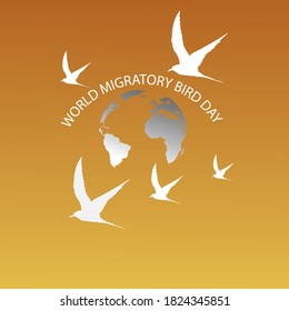 vector de ilustración para el concepto del día mundial de las aves migratorias. Pasos 10