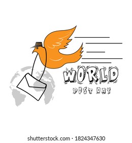 illustration vector for world post day concept. eps 10