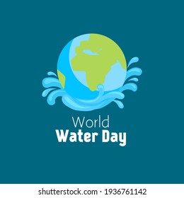 Illustration vector world water day, march 22.