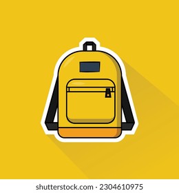 Illustration Vector of Yellow Bag in Flat Design