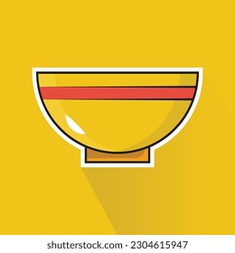 Illustration, Vektorgrafik der gelben Schüssel, in flachem Design