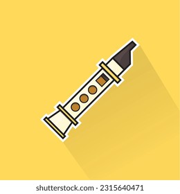 Illustration Vector of Yellow Flute in Flat Design