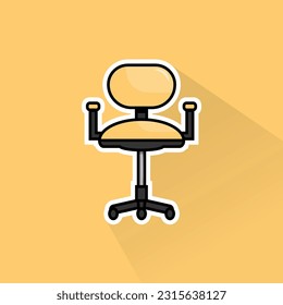 Illustration Vector of Yellow Office Chair in Flat Design