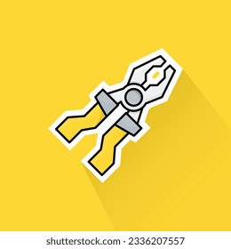 Vector de ilustración de pinzas amarillas en diseño plano