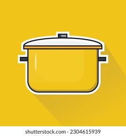 Illustration Vector of Yellow Pot in Flat Design