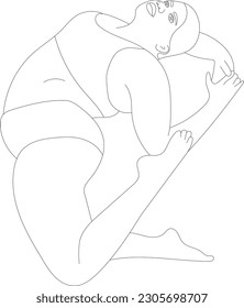 ilustración muchacha toasty yoga sport asana fondo naranja pose sonrisa dibujo de arte blanco negro más tamaño mujer 