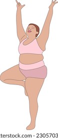 ilustración muchacha toasty yoga sport asana fondo naranja pose sonrisa dibujo de arte blanco negro más tamaño mujer
