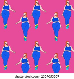 illustration vector yoga plus size model fat pose pose back girls swimsuit background print sketch drawing black and white lines set pattern sport asana decorative shape standing pose figure pink 