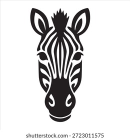 Vetor de ilustração de uma silhueta de face de zebra