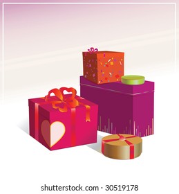 Illustration vector,festive packing different on form