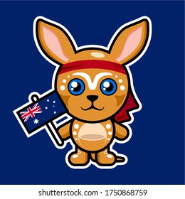 illustration vectorgraphic of australian kangaro with aborigin style