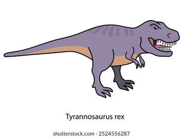 Ilustração vetorial d’un T-rex, célèbre dinosaure préhistorique.