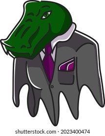 
Illustration vectorized of an alligator with suit.