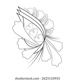 Uma ilustração de um vetor diferentes tipos de flores em linha contínua estilo de desenho de arte.