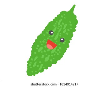 Illustration of vegetable bitter gourd character.