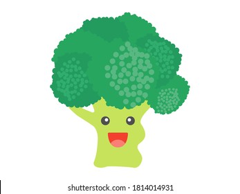 Illustration of vegetable broccoli character.