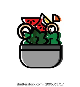 Ilustración de sopa de frutas y verduras