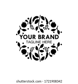
ilustración de un logotipo vegetal adecuado para restaurantes vegetarianos. Logo de Vegan