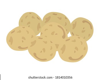 Illustration of vegetable potato crop.
