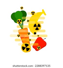 Ilustración de la contaminación radiactiva vegetal.