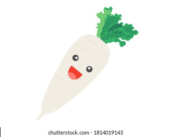 Ilustración del carácter de rábano vegetal.