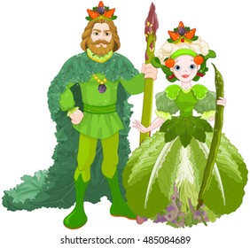 Illustration of vegetable the Royal Couple