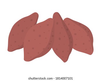 Ilustración de las batatas vegetales.