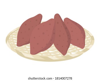 Illustration of vegetable sweet potatoes.