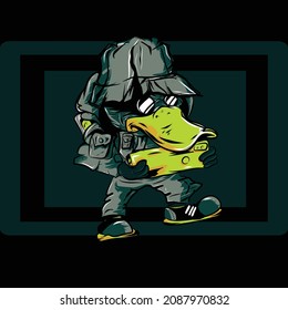 illustration vegtor art of duck gamer good for.
suitable for making shirt designs and export logos and other designs