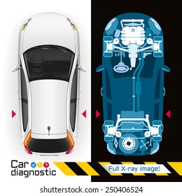 Illustration vehicle diagnostics using the X-ray