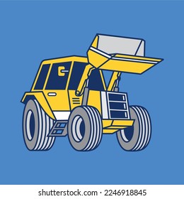 illustration vehicle tractor for buildng.premium vector