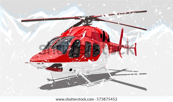Illustration is a vehicle\
transport aircraft or aircraft flying.Against the background of\
snowy mountains