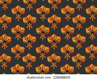 Vektorgrafik von batik-cute-simple-with-color-orange-batik-muster-nahtlos-design-vektor.geeignet für die Gestaltung von T-Shirts, Kissenbezügen, Vorhängen, Bettwäsche, Grußkarten, Zellfett