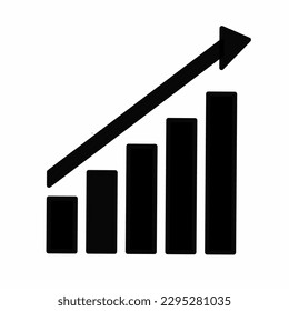 illustration vektor graphic of Black graphic icon.Good for business chart with arrows. Profit grows increase and progress.