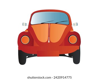 illustration vektor graphic of clasic car with red body color. retro car. antique car. vintage car, red vehicle classic art Vintage cars cartoon sketch print illustration design vector template