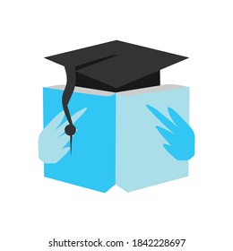 gráfico ilustrativo de vektor del equipo de aprendizaje educativo adecuado para el logotipo de educación