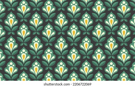 Vektorgrafik von elegantem floralen Motiv modernen Batik-Design-Muster mit grüner Farbgestaltung geeignet für Stoff, Vorhang, Bettwäsche, Kissen, Wanddekoration, Handy-Gehäuse, Buchcover