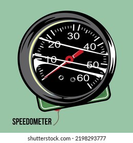 Illustration vektor graphic of ILUTRASI VEKTOR SPEEDOMETER.perfect for T-shirt designs, stickers, motorcycle striping, sponsors