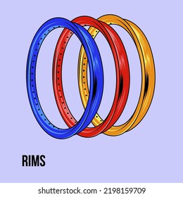 Vektorgrafik der Illustration von MOTORCYCLE ALUMINIUMrims FIT FÜR DESAIGNT-Shirt-DRUCK,STICKER,STRIPING